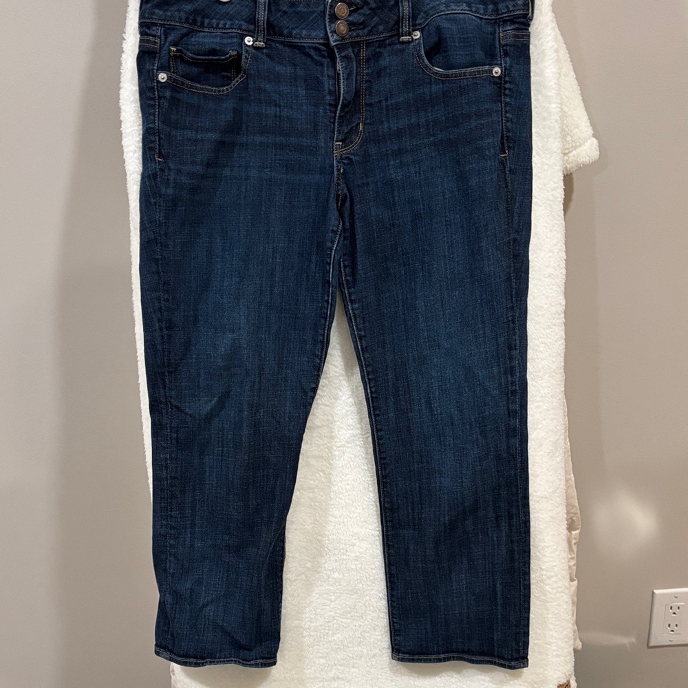 American Eagle Outfitters Dark Blue Ankle Jeans